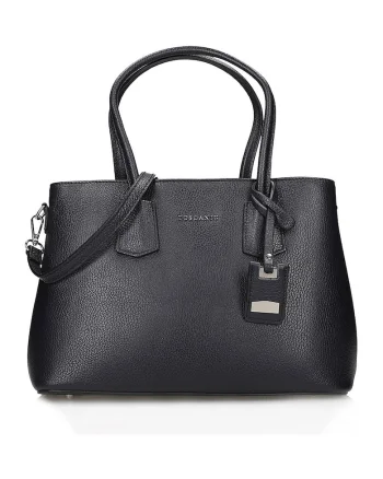Geanta bowler din piele, Negru carbon