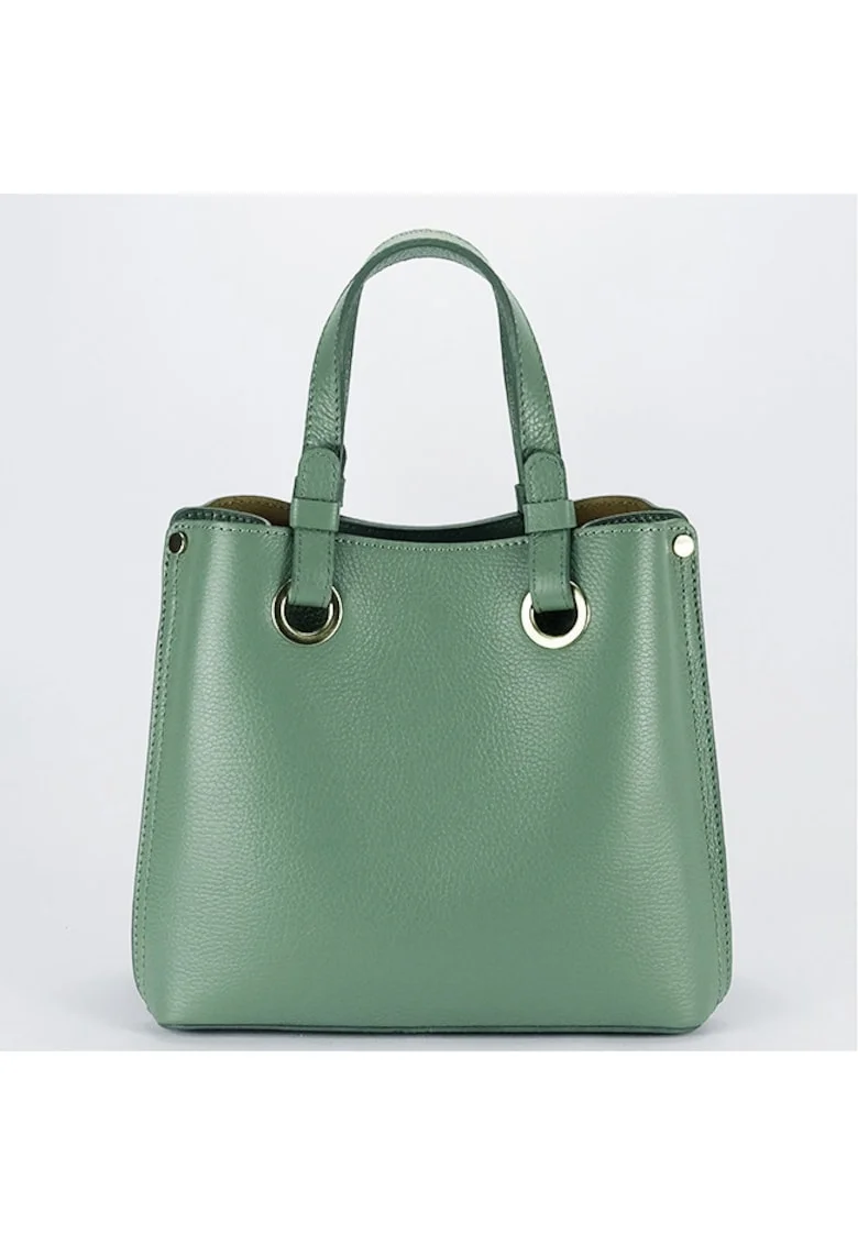 Geanta din piele naturala office/casual B-8916 129, Verde menta, 23x25x12