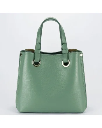 Geanta din piele naturala office/casual B-8916 129, Verde menta, 23x25x12