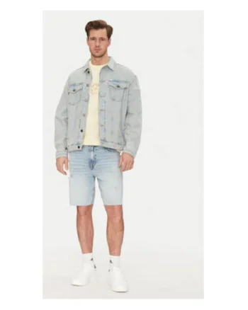 Pantaloni scurti din denim cu aspect decolorat