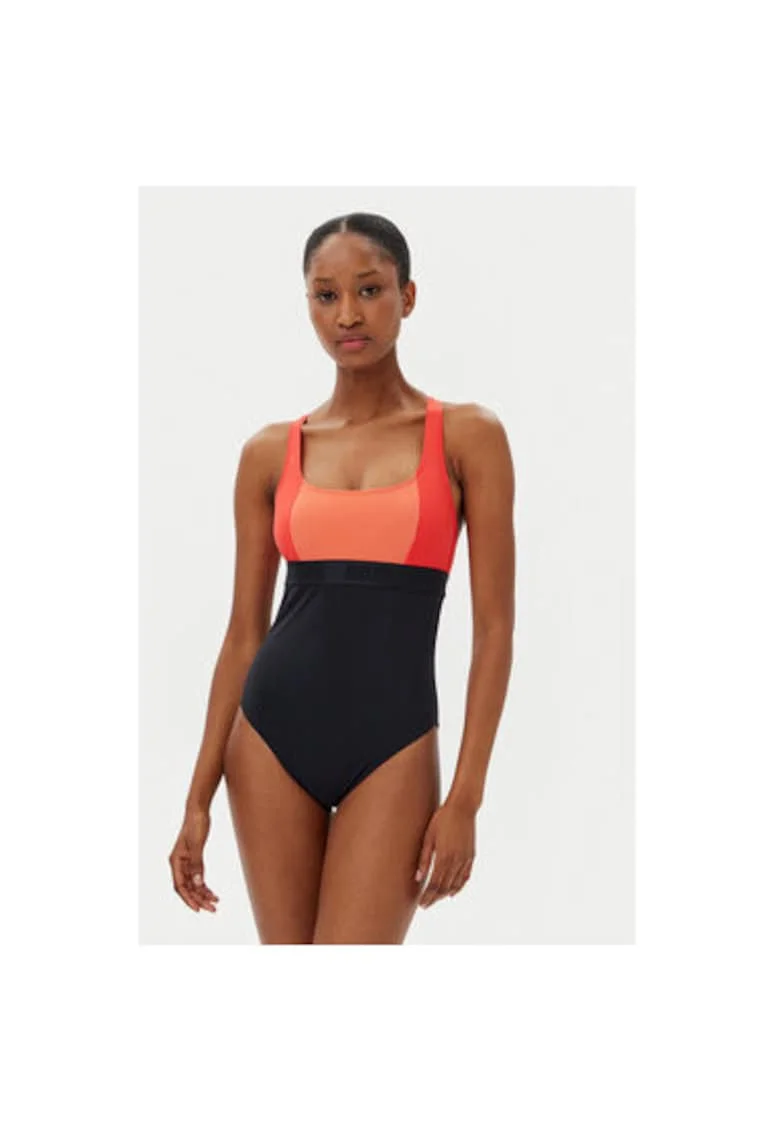 Costum de baie dama  ERJX103711, Poliamida/Elastan, Negru/Rosu, Rosu/Negru