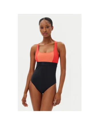 Costum de baie dama  ERJX103711, Poliamida/Elastan, Negru/Rosu, Rosu/Negru
