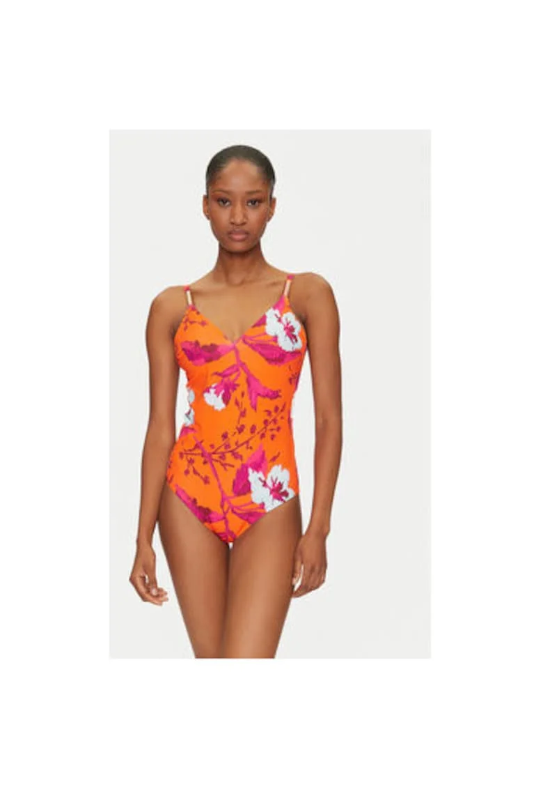Costum de baie dama  C16VUF A01, Poliamida/Elastan, Portocaliu, Portocaliu