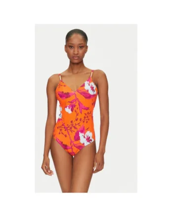 Costum de baie dama  C16VUF A01, Poliamida/Elastan, Portocaliu, Portocaliu
