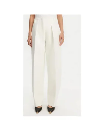 Pantaloni dama  24E241PA0791718, Poliester/Viscoza, Alb, Alb