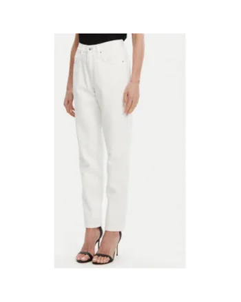 Pantaloni dama  53-8024, Bumbac, Alb, Alb
