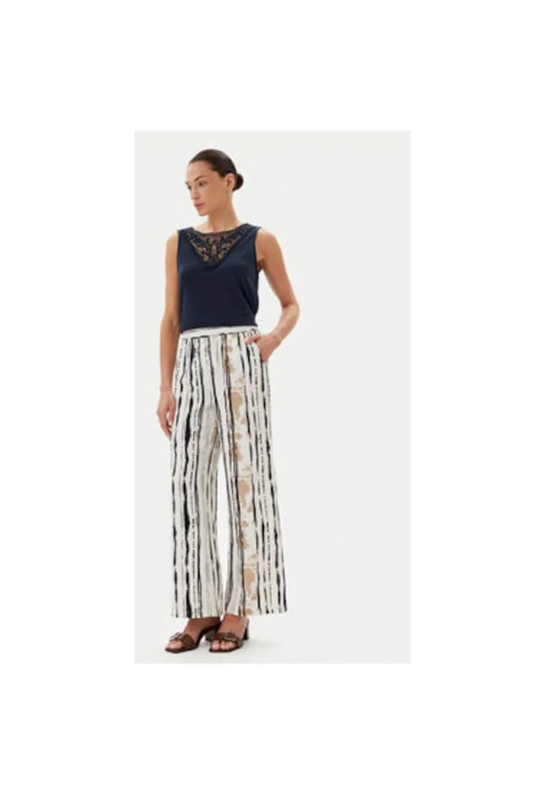 Pantaloni dama  15339132, Viscoza/Nylon, Alb, Alb