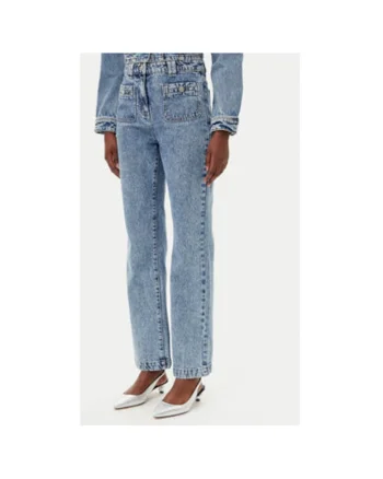 Pantaloni dama  251-PCHARME, Bumbac, Albastru deschis, Albastru deschis