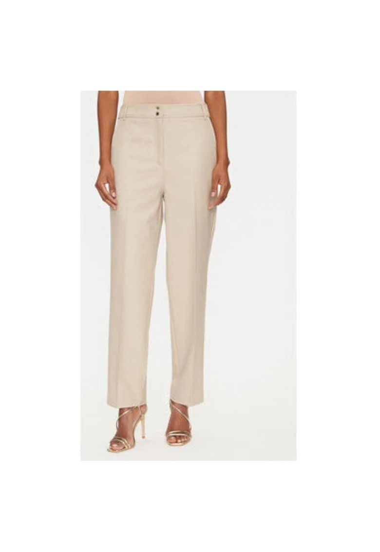 Pantaloni dama  251-PLUX.F, Poliester/Viscoza, Bej, Bej