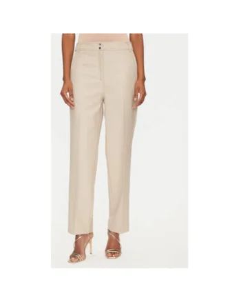 Pantaloni dama  251-PLUX.F, Poliester/Viscoza, Bej, Bej