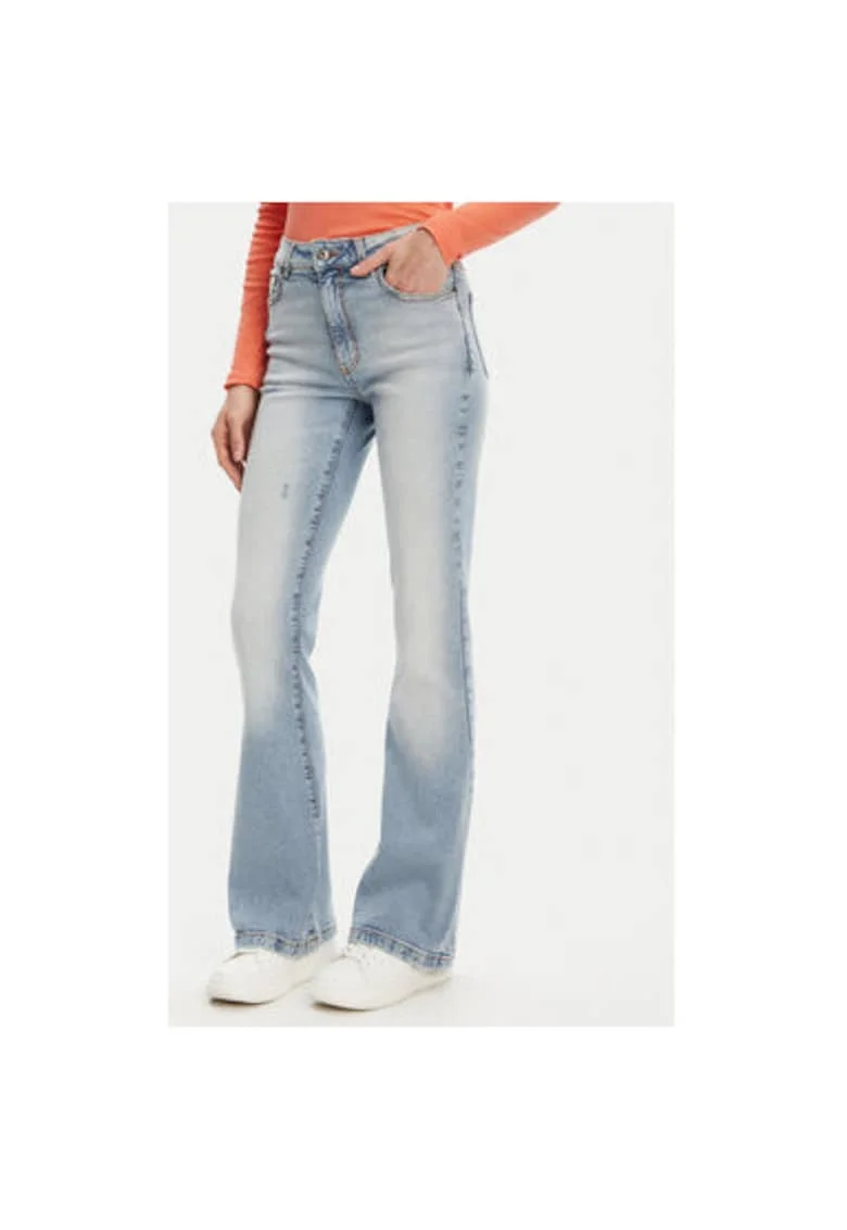Pantaloni dama  4OTADE00F, Bumbac, Albastru, Albastru