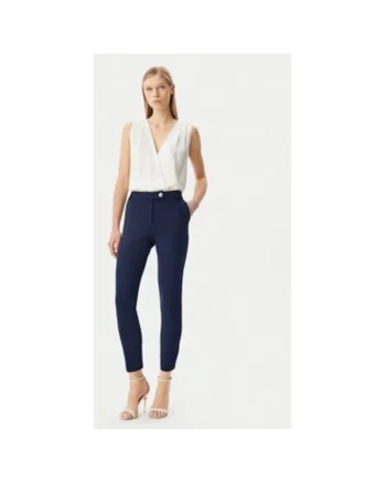 Pantaloni dama,  305318350, Poliester, Albastru, Albastru
