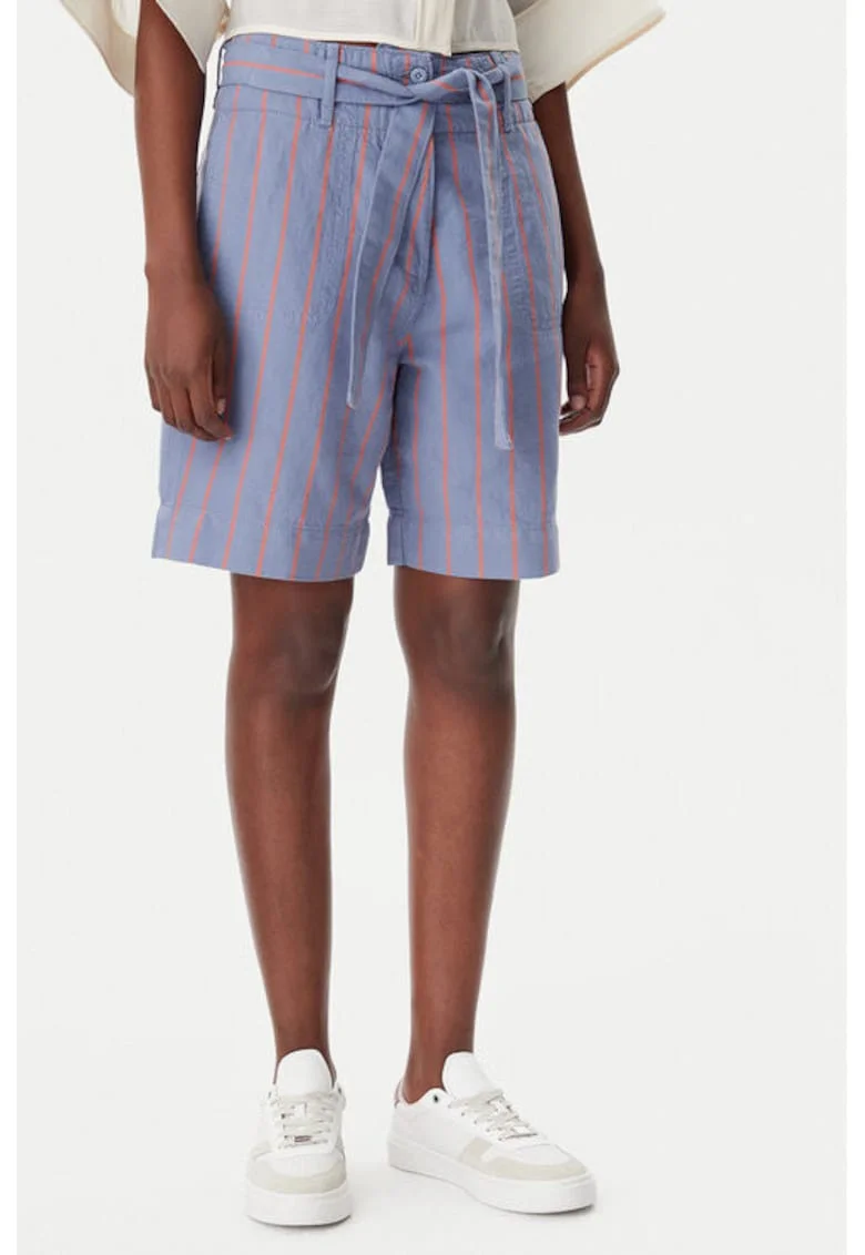 Pantaloni scurti dama,  305332158, Bumbac/In, Albastru, Albastru