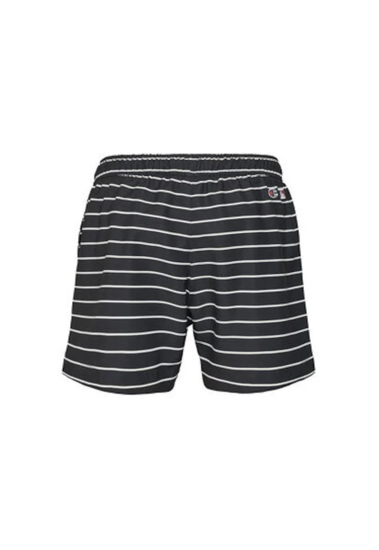 Pantaloni scurti de baie barbati  221043, Poliester, Alb/Negru, Alb/Negru