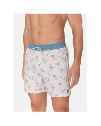 Pantaloni scurti de baie barbati  EBYJV00144, Poliester reciclat, Roz, Roz