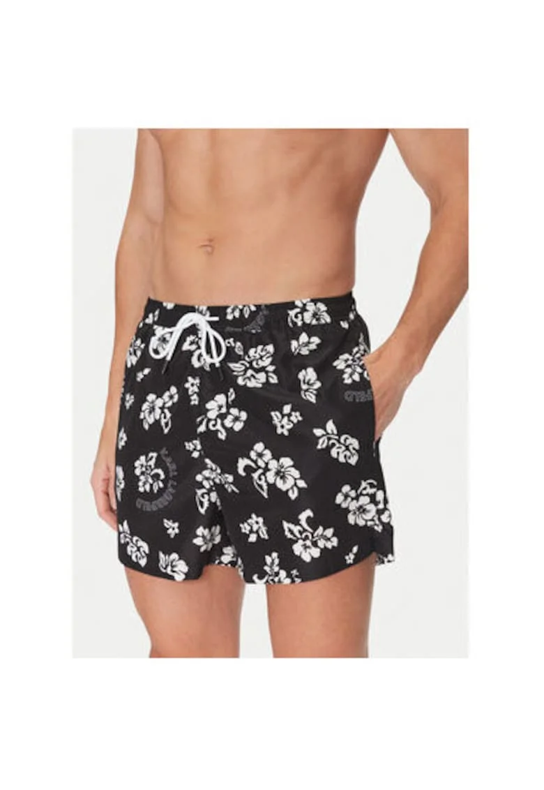 Pantaloni scurti de baie barbati  A2M46035, Poliester, Negru, Negru