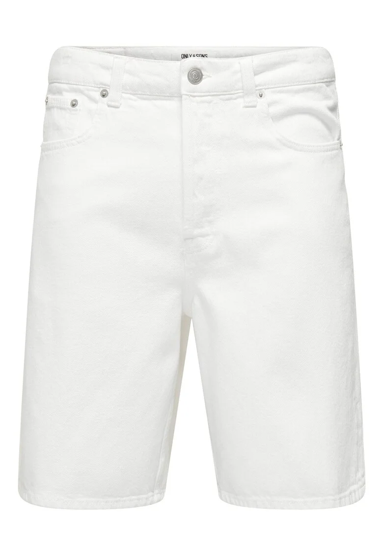 Pantaloni scurti din denim barbati  Sons, 22031662, Bumbac, Alb, Alb