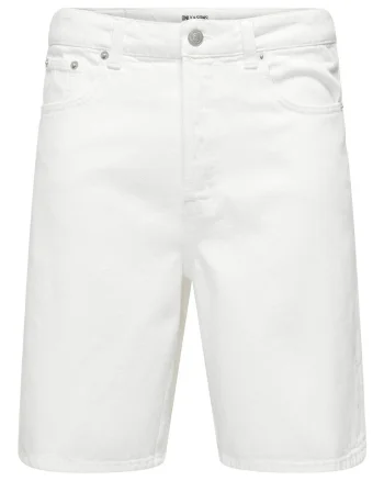 Pantaloni scurti din denim barbati  Sons, 22031662, Bumbac, Alb, Alb