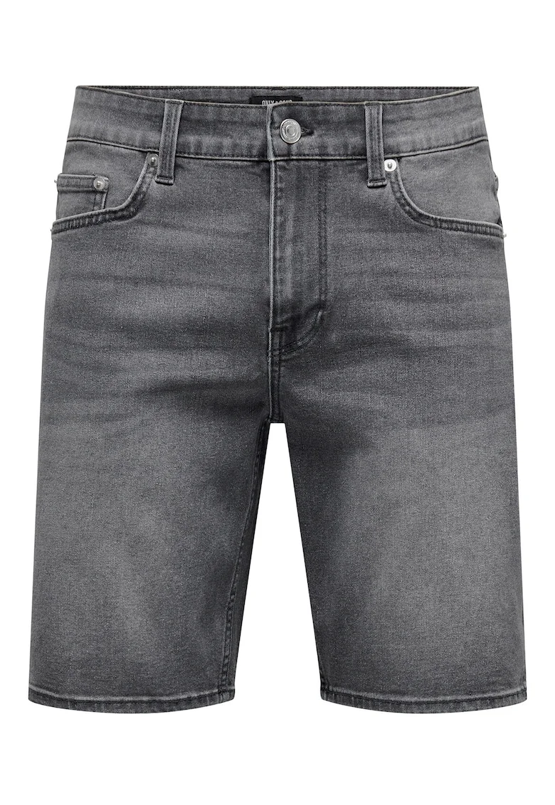 Pantaloni scurti din denim barbati  Sons, 22034527, Bumbac/Poliester, Gri, Gri