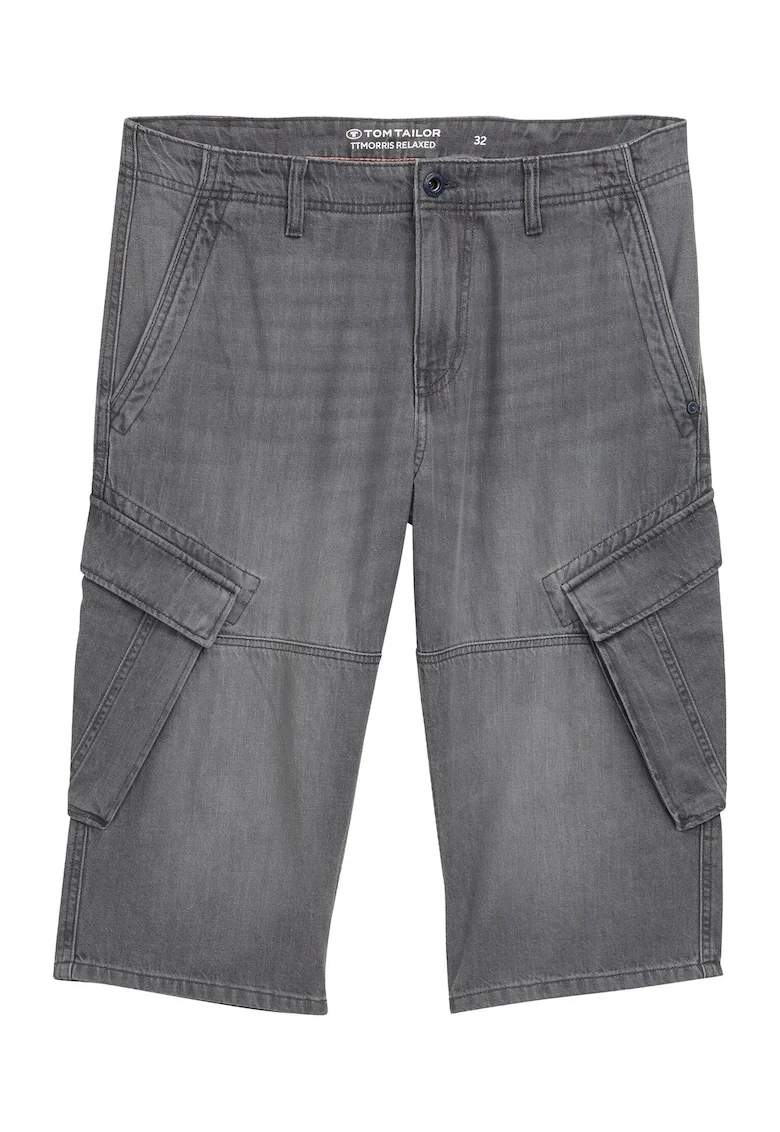 Pantaloni scurti din denim barbati  1044977, Bumbac, Gri, Gri