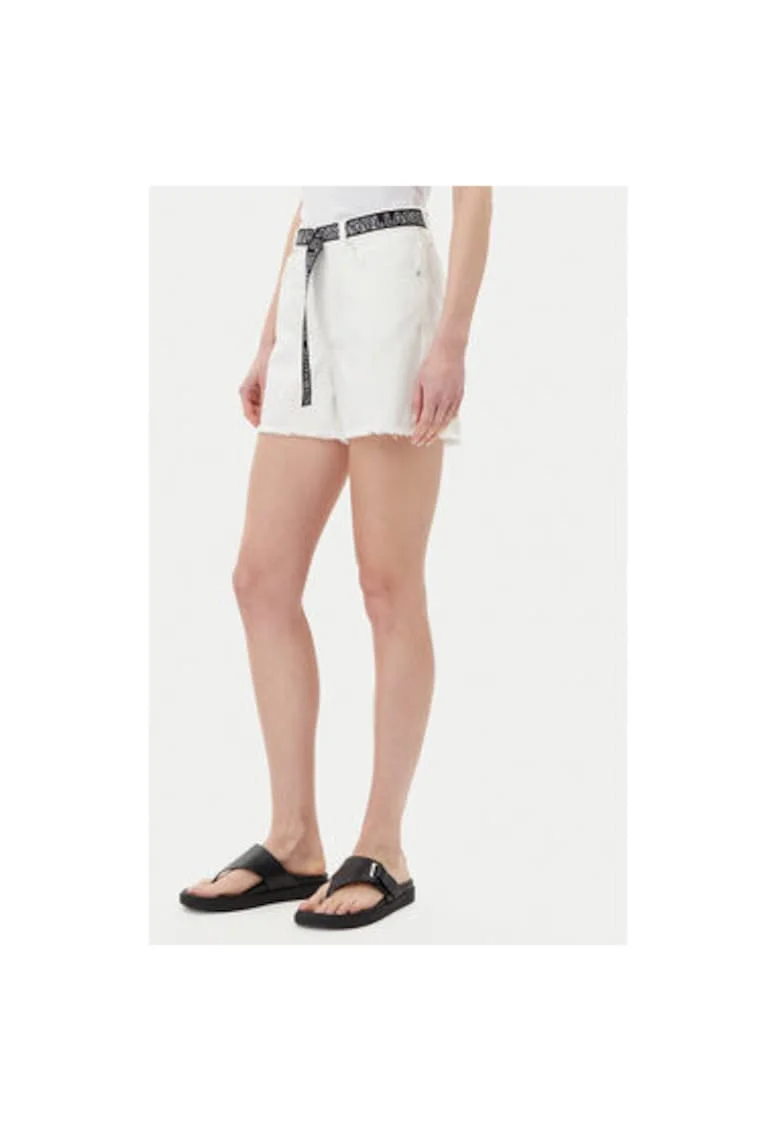 Pantaloni scurti din denim dama  A2W10039, Bumbac organic, Alb, Alb