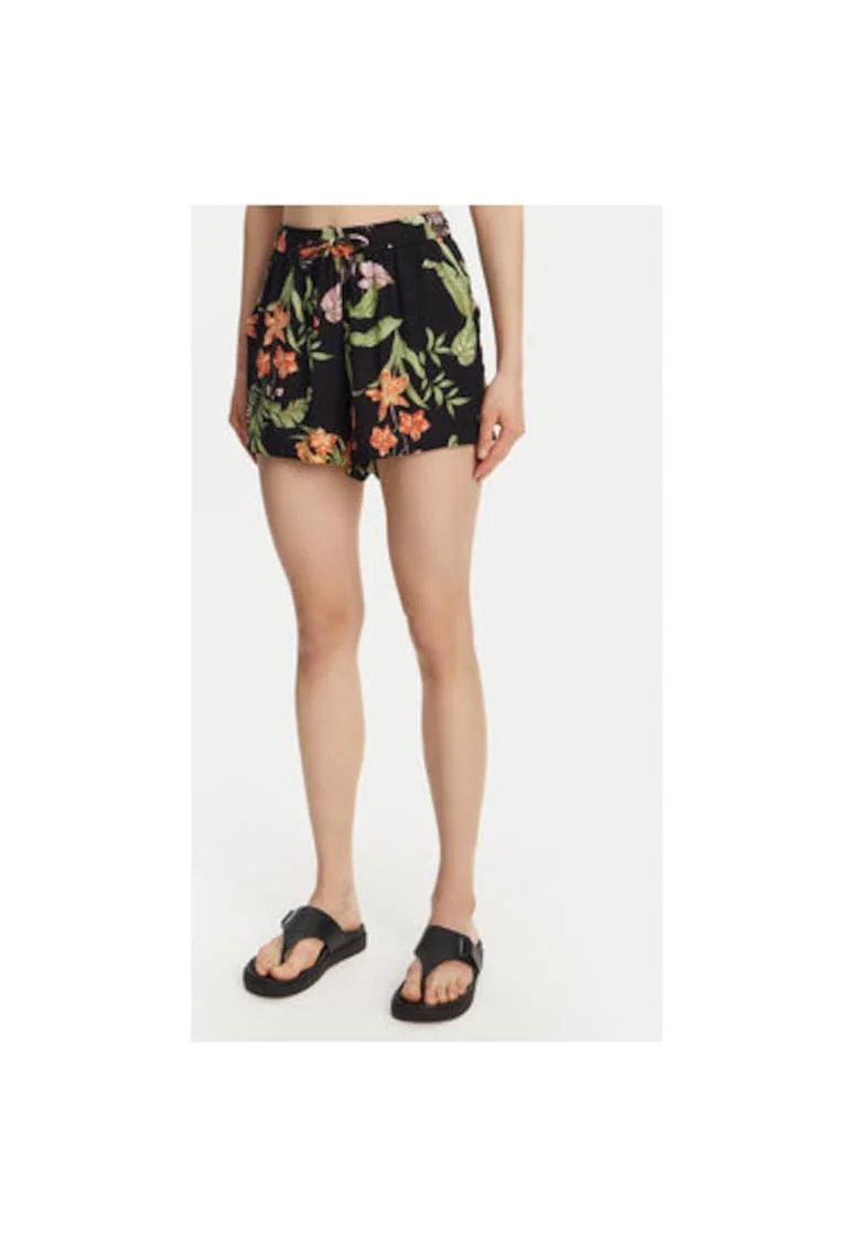 Pantaloni scurti dama  ERJNS03585, Viscoza, Negru, Negru