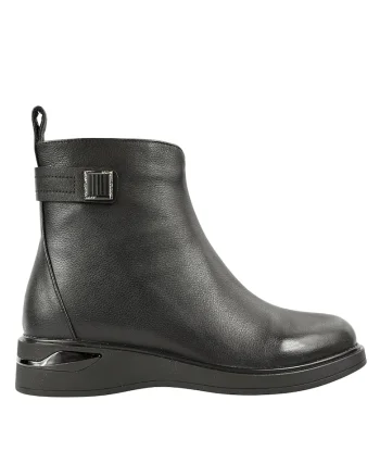 Ghete elegante, dama,  JY70016A negru, piele naturala, Negru