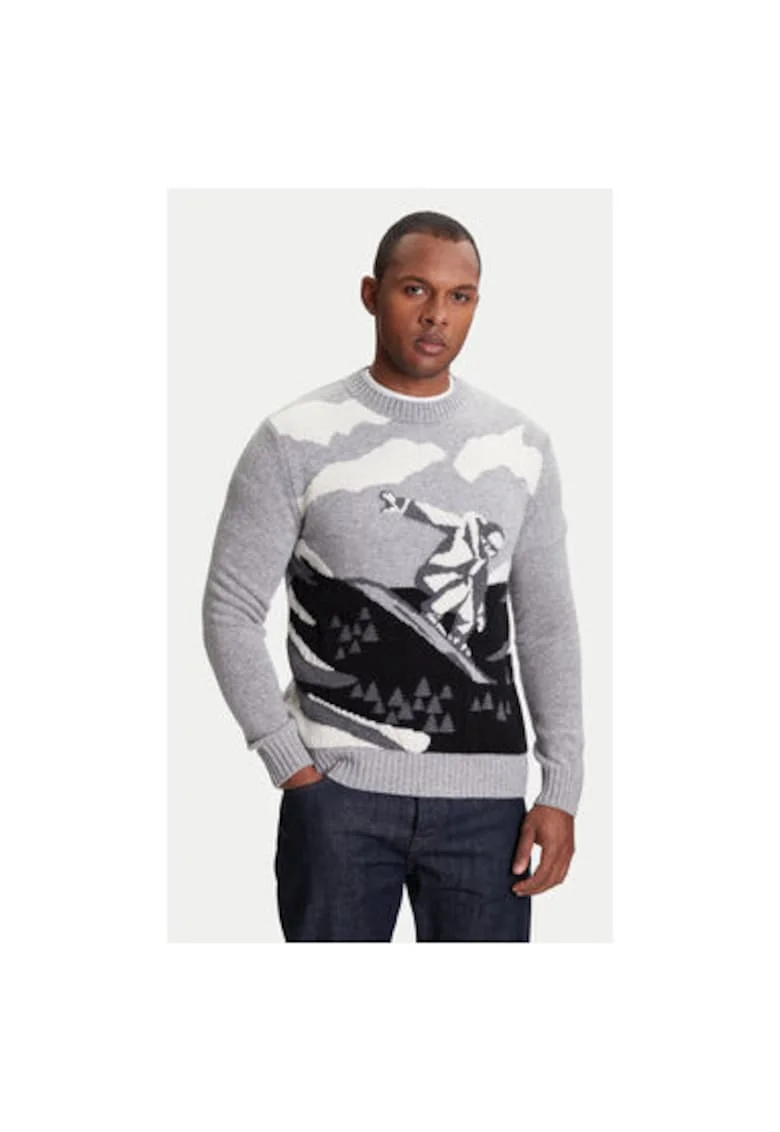 Pulover barbati  1244K108R, Lana/Nylon, Gri, Gri