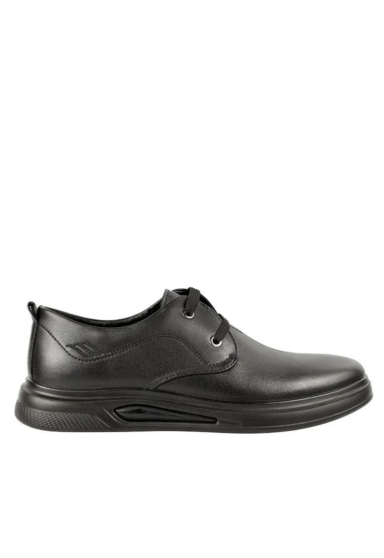 Pantofi casual, barbati,  9D3761 negru, piele naturala, Negru