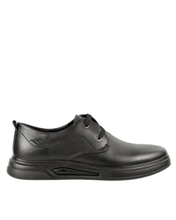 Pantofi casual, barbati,  9D3761 negru, piele naturala, Negru