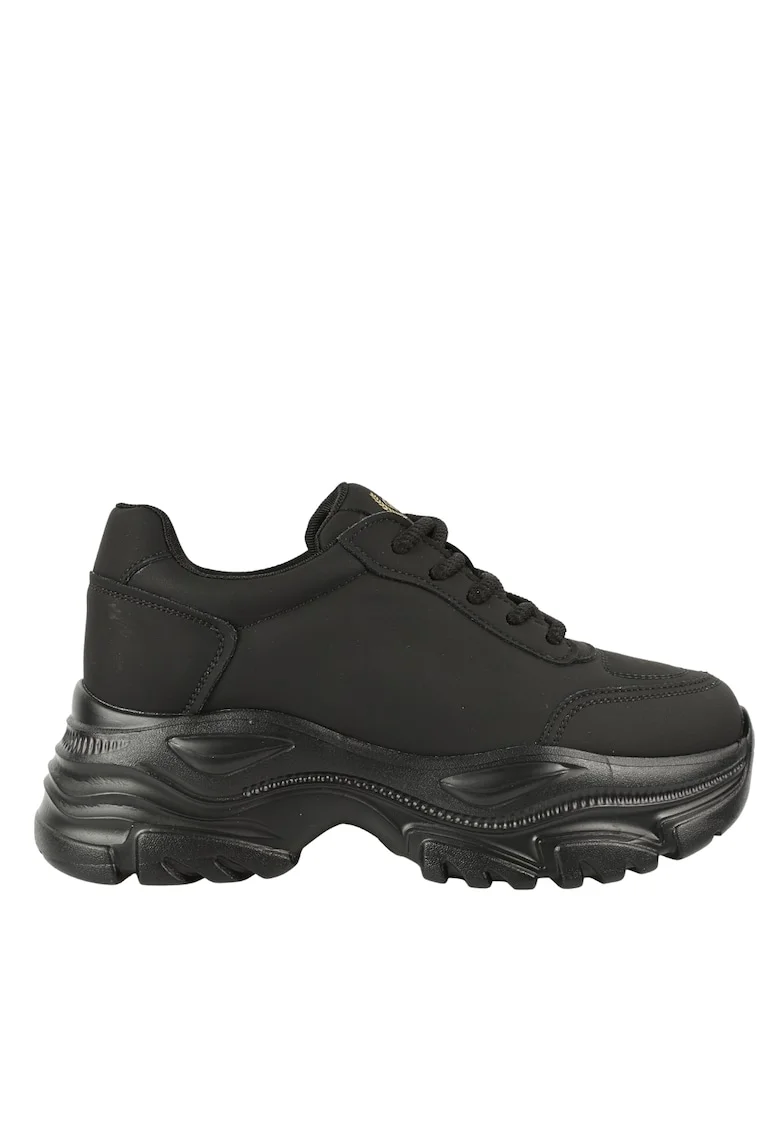 Tenisi sport, dama,  6392 negru, piele naturala, Negru