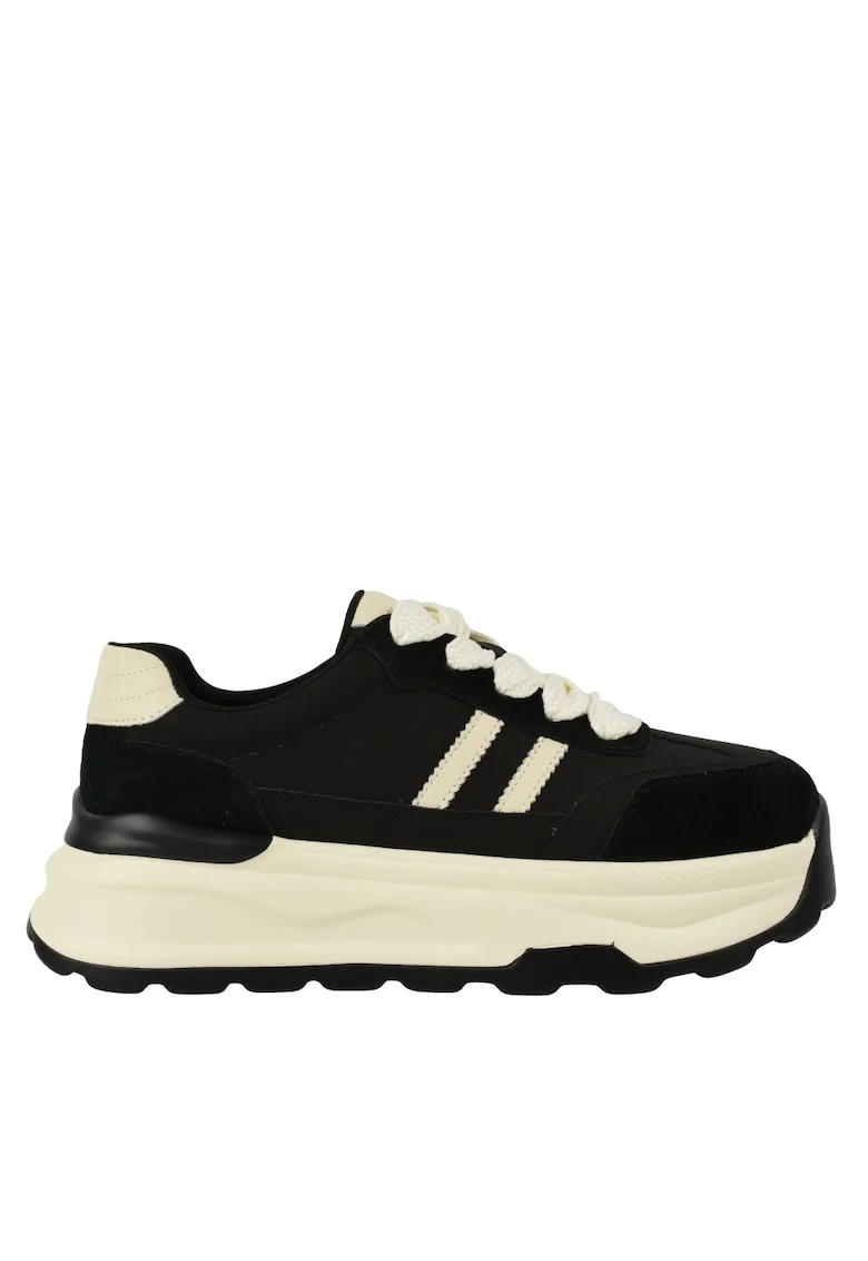 Pantofi sport, dama,  Y6306 negru, piele naturala, Negru