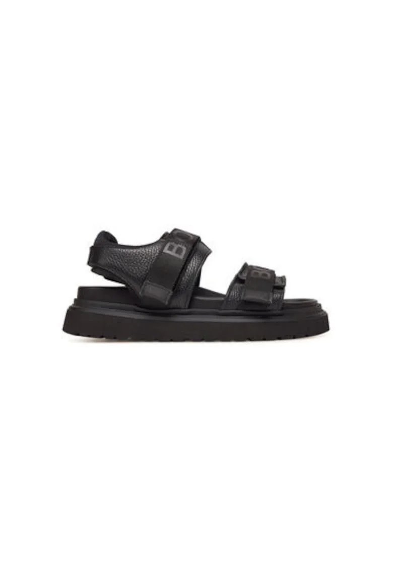 Sandale barbati  12525201, Piele naturala, Negru, Negru