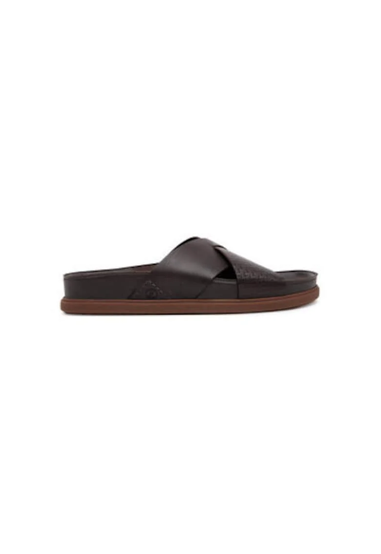 Slapi barbati  26180888, Piele naturala, Maro, Maro