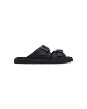 Slapi barbati  26180885, Piele naturala, Negru, Negru