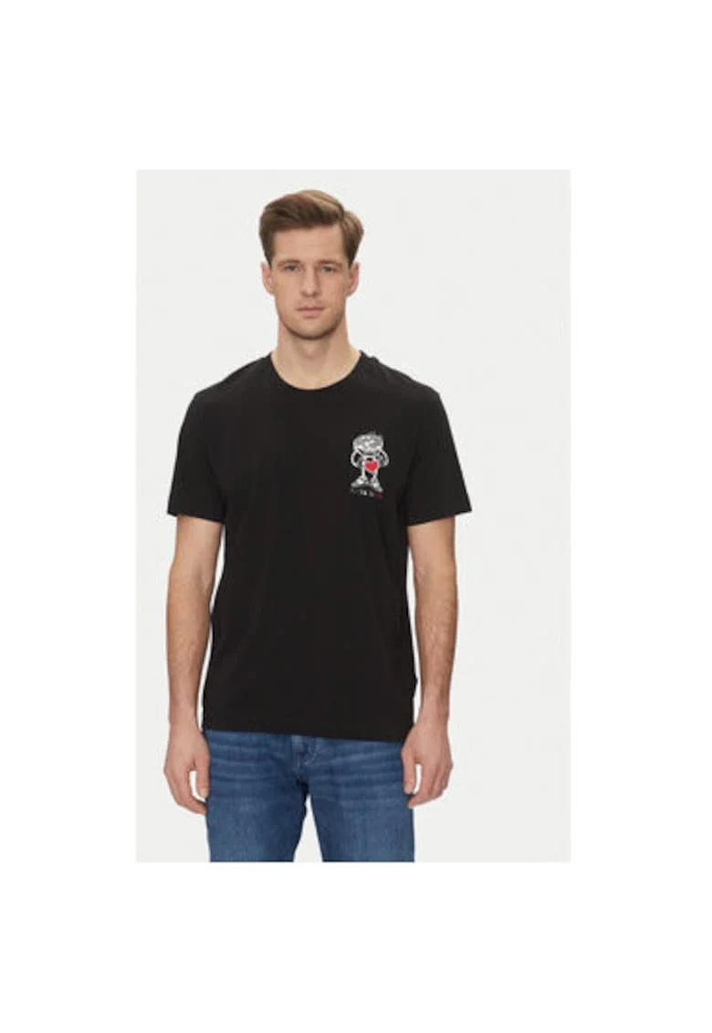 Tricou barbati  10019370 30045691, Bumbac organic, Negru, Negru