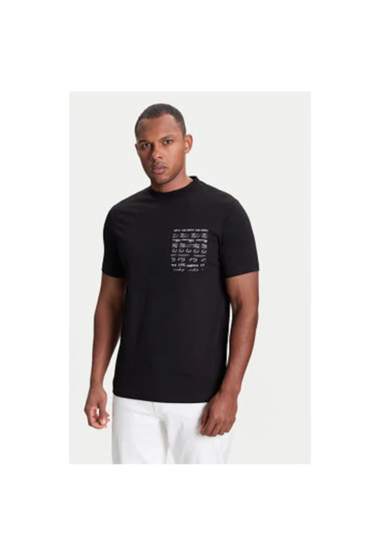 Tricou barbati  755041 553225, Bumbac, Negru, Negru