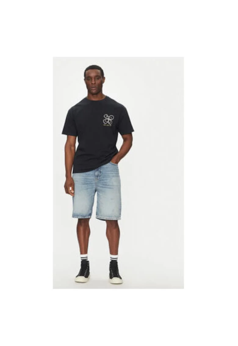 Tricou barbati  EQYZT08032-KVJ0, Bumbac, Negru, Negru