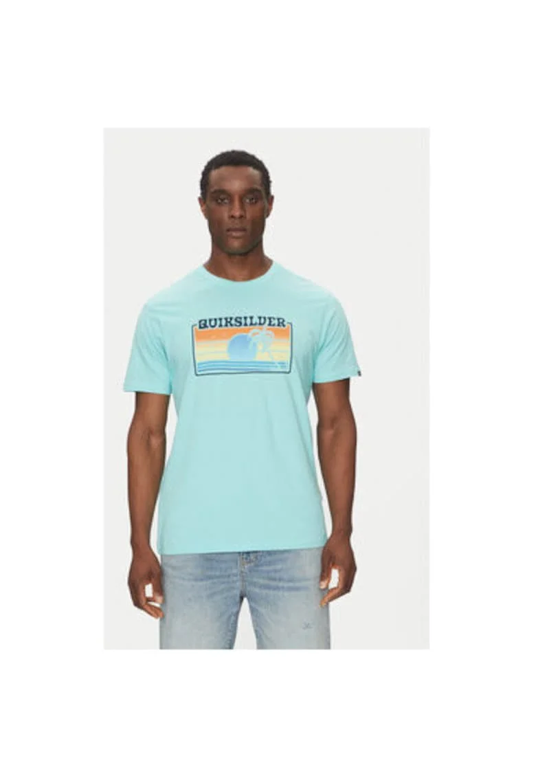 Tricou barbati  EQYZT08065-BGH0, Bumbac, Turcoaz, Turcoaz