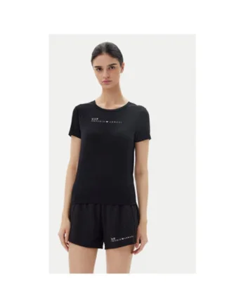 Tricou dama  Emporio Armani, 7W000274 AF12945, Poliester/Viscoza, Negru, Negru