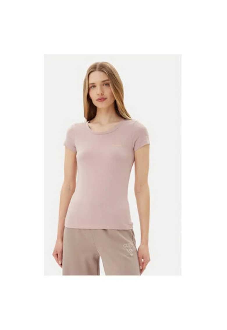 Tricou dama  Emporio Armani, 8NTT65 TJDQZ, Bumbac/Modal, Roz, Roz