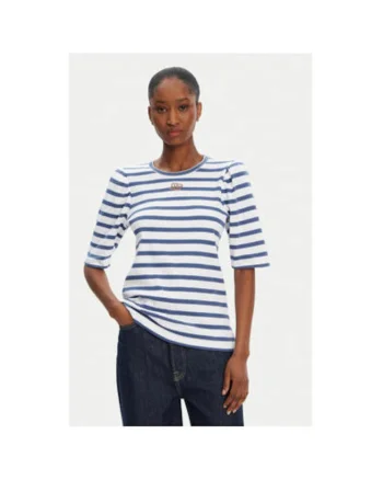 Tricou dama  252110025264, Bumbac organic, Albastru, Albastru