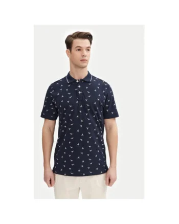 Tricou polo barbati  INLOBSTER 41-155, Bumbac, Bleumarin, Bleumarin