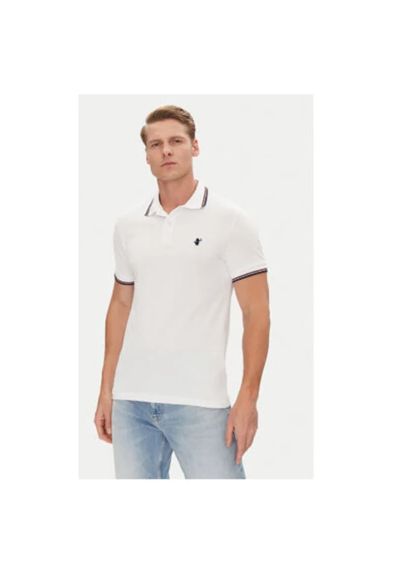 Tricou polo barbati  DR0136M-BATE20, Bumbac, Alb, Alb