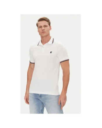 Tricou polo barbati  DR0136M-BATE20, Bumbac, Alb, Alb