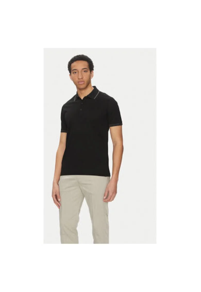 Tricou polo barbati  25411236, Bumbac, Negru, Negru
