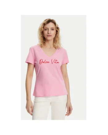 Tricou dama  251-DOLCE, Bumbac/Modal, Roz, Roz