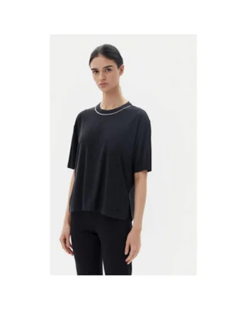 Tricou dama  Emporio Armani, 7W000340 AF12956, Modal/Poliester, Negru, Negru