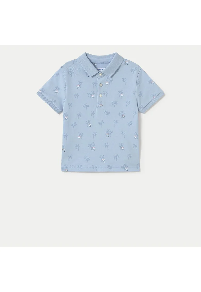 Tricou Polo baieti  1109, Bumbac/Elastan, Albastru deschis, Albastru deschis