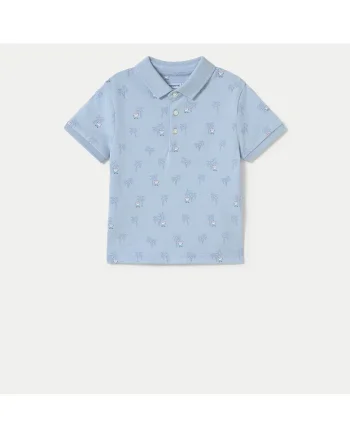 Tricou Polo baieti  1109, Bumbac/Elastan, Albastru deschis, Albastru deschis